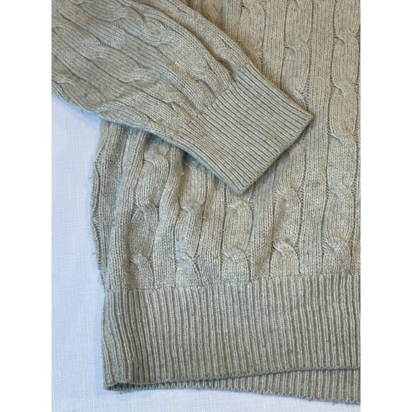 Polo Ralph Lauren Tussah Silk Sweater Men’s Large Ribbed Cableknit Tan Brown VTG - Picture 6 of 15